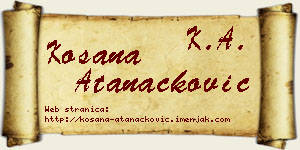 Kosana Atanacković vizit kartica